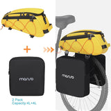MOSISO Bike Rack Bag with 2 Removable Panniers, Waterproof Bike Trunk Cooler Storage Handbag Insulated Bicycle Rear Seat Pouch, Bicycle Storage Saddle Shoulder Bag Cycling Luggage Pouch, Yellow