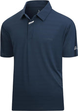 Esabel.C Jacquard Golf Shirts for Men Moisture Wicking Short Sleeve Performance Dry Fit Active Mens Polo Shirts