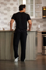 Men's Soft Bamboo Lounge Pajama Set - Short Sleeve Top & Pants