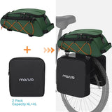 MOSISO Bike Rack Bag with 2 Removable Panniers, Waterproof Bike Trunk Cooler Storage Handbag Insulated Bicycle Rear Seat Pouch, Bicycle Storage Saddle Shoulder Bag Cycling Luggage Pouch, Peacock Green