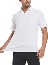 Esabel.C Jacquard Golf Shirts for Men Moisture Wicking Short Sleeve Performance Dry Fit Active Mens Polo Shirts