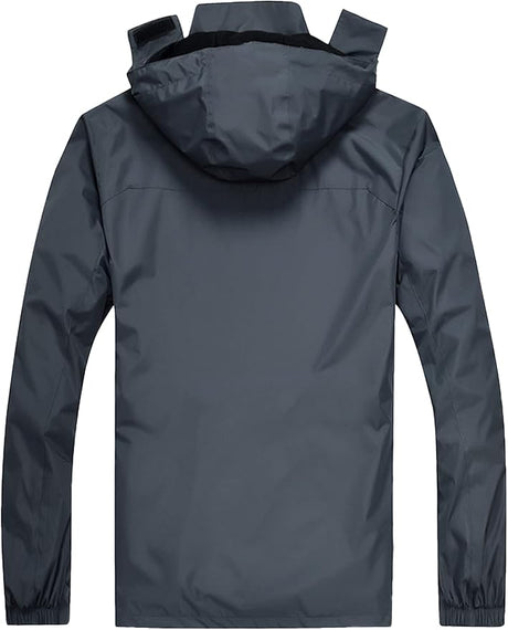 Mens Lightweight Waterproof Jacket Windproof Rain Hooded jackets for Running Hiking Cycling Travel M-7XL