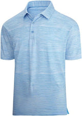 Esabel.C Jacquard Golf Shirts for Men Moisture Wicking Short Sleeve Performance Dry Fit Active Mens Polo Shirts