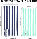 Dock & Bay Beach Towel - Quick Dry, Sand Free - Compact, Lightweight - 100% Recycled - Includes Bag - Cabana Light - Tulum Blue - Large (160x90cm, 63x35)