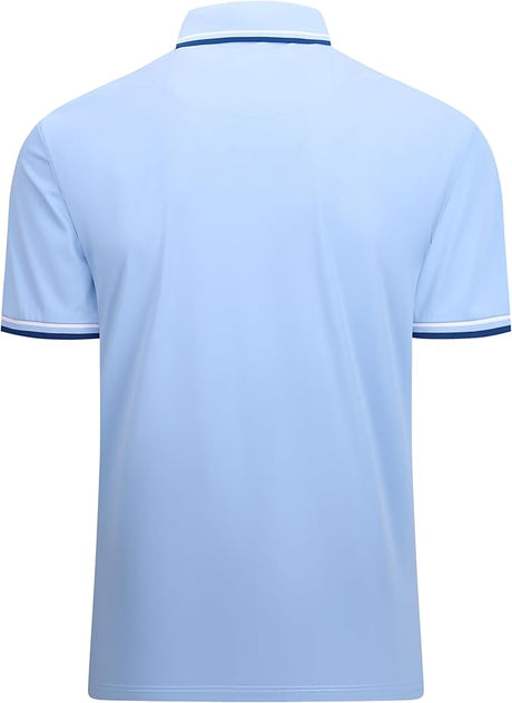 Esabel.C Jacquard Golf Shirts for Men Moisture Wicking Short Sleeve Performance Dry Fit Active Mens Polo Shirts