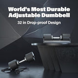 SNODE AD80 Drop Proof 80 lbs Adjustable Dumbbell Set -Adjustable Weights with Cast Iron Plates and Cradle, Knurled Handle, Fast Adjust, Compact Home Gym Equipment for Bench & Press