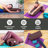 Sol Living Yoga Bolster Pillow Rectangular Meditation Cushion Cotton Meditation Accessories for Restorative Yoga Meditation Pillow Yoga Pillow Firm Body Pillow Bolster Pillow for Legs Removable Cover