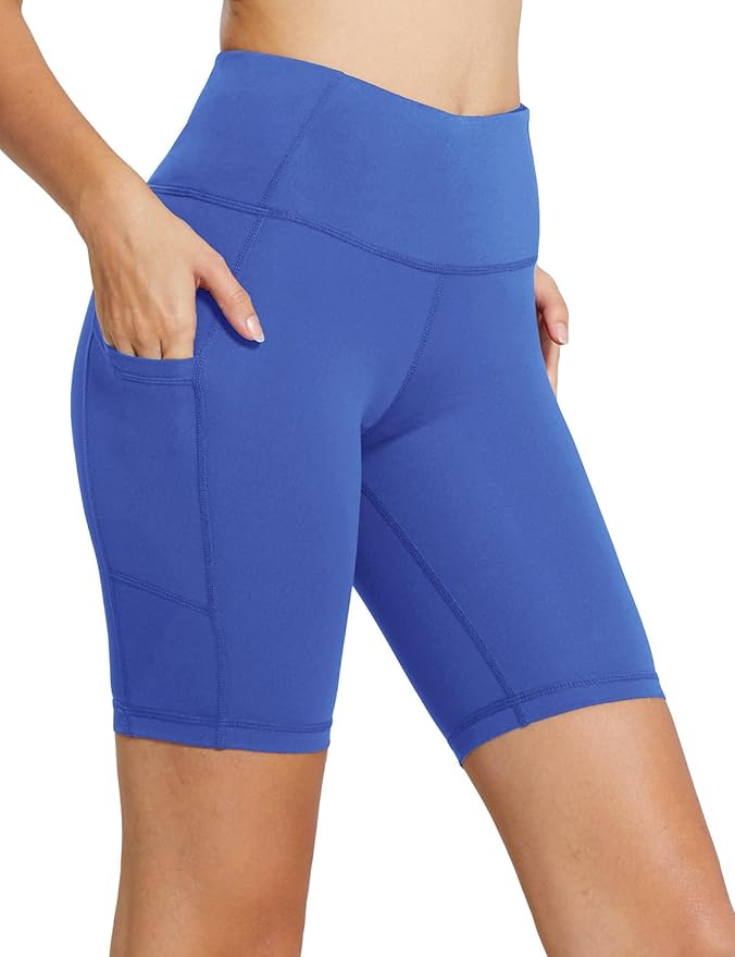 baleaf Women's 8"/ 5"/ 3" Biker Shorts High Waist Yoga Workout Gym Running Volleyball Spandex Shorts with Pockets