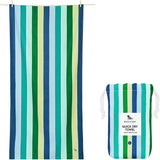 Dock & Bay Beach Towel - Quick Dry, Sand Free - Compact, Lightweight - 100% Recycled - Includes Bag - Tangerines & Greens - Set of 4 - Extra Large (200x90cm, 78x35)