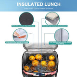 iknoe Large Foldable Cooler Bag, 8.5L Insulated Lunch Bag, Leakproof Lunch Cooler Tote with Multi-Bag Design Suitable for Beach, Picnic and Office Use, Flower 15-Can