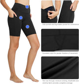 baleaf Women's 8"/ 5"/ 3" Biker Shorts High Waist Yoga Workout Gym Running Volleyball Spandex Shorts with Pockets