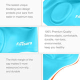 Firesara Swim Cap, Original Updated Swimming Cap 3D Ergonomic Design Comfortable Durable Ear Protection for Women Kids Men Adults Boys Girls for Long or Short Hair with Nose Clip and Ear Plugs