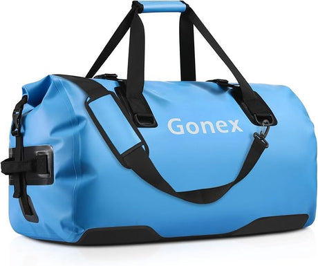 Gonex 40L 60L 80L Extra Large Waterproof Duffle Travel Dry Duffel Bag Heavy Duty Bag with Durable Straps & Handles for Kayaking Paddleboarding Boating Rafting Fishing