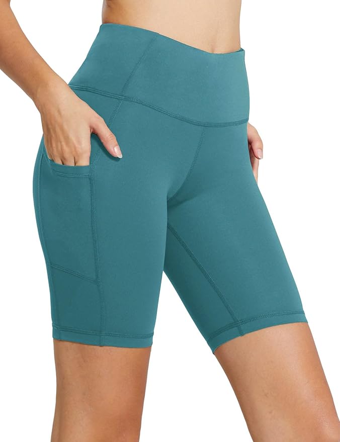 baleaf Women's 8"/ 5"/ 3" Biker Shorts High Waist Yoga Workout Gym Running Volleyball Spandex Shorts with Pockets