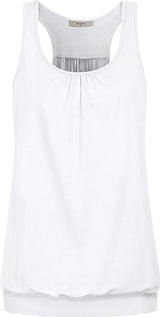 Miusey Womens Sleeveless Round Neck Loose Fit Racerback Yoga Tank Top