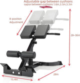 Roman Chair Hyperextension Bench - Adjustable Back Extension Machine for Home Gym, Core & Lower Back Workout, 250lbs Weight Capacity, Heavy Duty Steel Frame