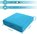 MeMoreCool Square Floor Pillow Seating for Adults Kids, Large Meditation Cushion Floor Pillow with Thick Foam & Soft Tufted Cover, Washable Big Pillow Seat Floor Cushion for Sitting Yoga 24" Blue