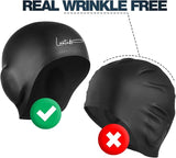 3D Swim Caps - Ear Protection Swimming Cap for Women & Men - Silicone, Waterproof - Fits Long & Short Hair - Adult & Youth