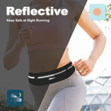 GUZACK Slim Running Belt for Phone 6.8'', Ultra Light Running Belts for Women/Men, Zipper Waterproof Running Waist Pack, Reflective Running Fanny Pack With 3 Separate pouch