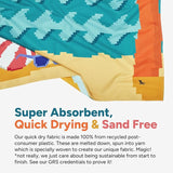 Dock & Bay Quick Drying Towel - for Sports & Gym - Compact, Lightweight - 100% Recycled - Includes Bag - Build-A-Beach, Medium (130x70cm, 51x27)
