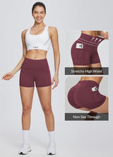baleaf Women's 8"/ 5"/ 3" Biker Shorts High Waist Yoga Workout Gym Running Volleyball Spandex Shorts with Pockets