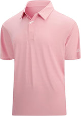 Esabel.C Jacquard Golf Shirts for Men Moisture Wicking Short Sleeve Performance Dry Fit Active Mens Polo Shirts