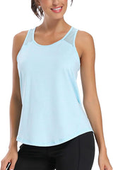 Aeuui Womens Workout Tops for Women Racerback Tank Tops Mesh Yoga Shirts Athletic Running Tank Tops Sleeveless Gym Clothes