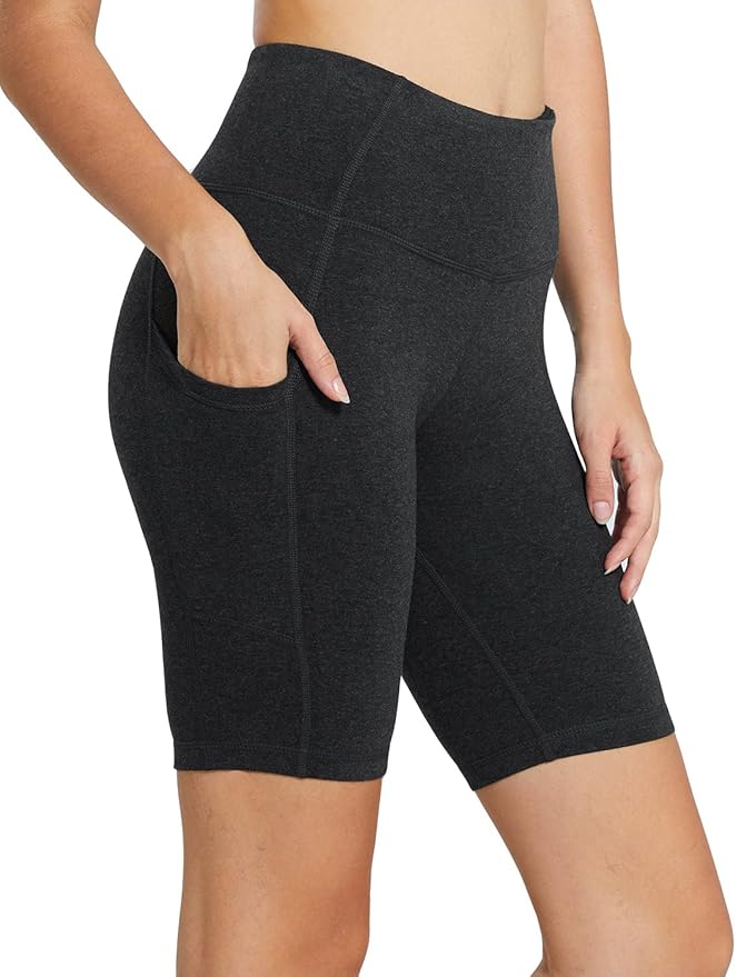 baleaf Women's 8"/ 5"/ 3" Biker Shorts High Waist Yoga Workout Gym Running Volleyball Spandex Shorts with Pockets