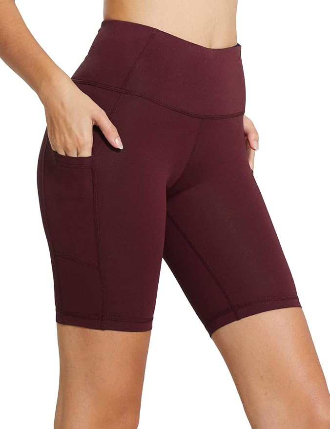 baleaf Women's 8"/ 5"/ 3" Biker Shorts High Waist Yoga Workout Gym Running Volleyball Spandex Shorts with Pockets