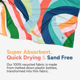 Dock & Bay Beach Towel - Quick Dry, Sand Free - Compact, Lightweight - 100% Recycled - Includes Bag - Fruit Loops - Large (160x90cm, 63x35)