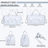 FIORETTO Womens Gym Tote Duffle Bag with Wet Pocket & Shoe Compartment, Sports Duffel Overnight Weekender Hospital Workout Carry on Bag for Girls, Ideal for Travel, Swimming, Dance, Ballet Grey