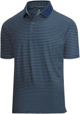 Esabel.C Jacquard Golf Shirts for Men Moisture Wicking Short Sleeve Performance Dry Fit Active Mens Polo Shirts