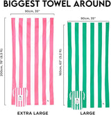 Dock & Bay Quick Drying Towel - for Sports & Gym - Compact, Lightweight - 100% Recycled - Includes Bag - Cabana - Set of 6, Extra Large (200x90cm, 78x35)