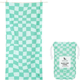 Dock & Bay Beach Towel - Quick Dry, Sand Free - Compact, Lightweight - 100% Recycled - Includes Bag - Tangerines & Greens - Set of 4 - Extra Large (200x90cm, 78x35)