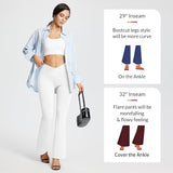 baleaf Women's V Crossover Flare Leggings with Pockets Yoga Pants High Waist Casual Workout Gym Bell Bottom Leggings