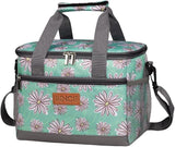 iknoe Large Foldable Cooler Bag, 8.5L Insulated Lunch Bag, Leakproof Lunch Cooler Tote with Multi-Bag Design Suitable for Beach, Picnic and Office Use, Nattier Blue 15-Can