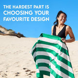 Dock & Bay Customized Beach Towel - Quick Dry, Sand Free - Compact, Lightweight - 100% Recycled - Includes Bag - Cabana - Cancun Green - Large