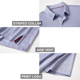 Men's Golf Polo Shirts Short Sleeve Striped Performance Moisture Wicking Dry Fit Golf Shirts for Men