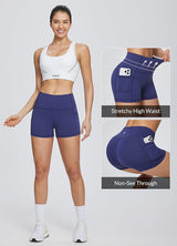 baleaf Women's 8"/ 5"/ 3" Biker Shorts High Waist Yoga Workout Gym Running Volleyball Spandex Shorts with Pockets