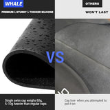 WHALE Extra Large Swim Cap for Women Men, Durable Silicone Swimming Hat with Ear Protection, Unisex Adults Bath Swimming Caps for Long Thick Curly Hair & Dreadlocks Braids Weaves Afro Hair