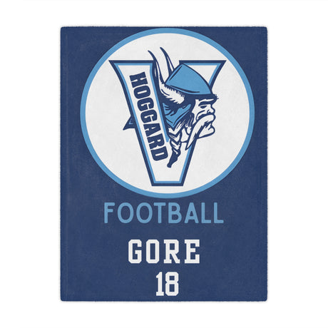 Hoggard Vikings Football Minky Blanket — Custom Name + Team Number