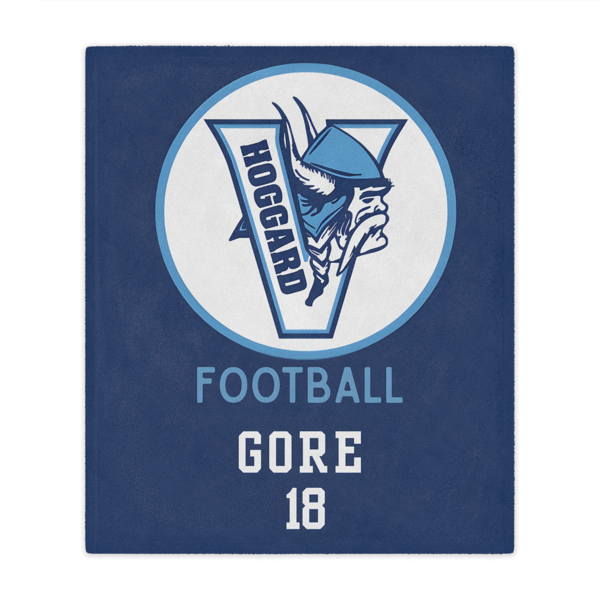 Hoggard Vikings Football Minky Blanket — Custom Name + Team Number