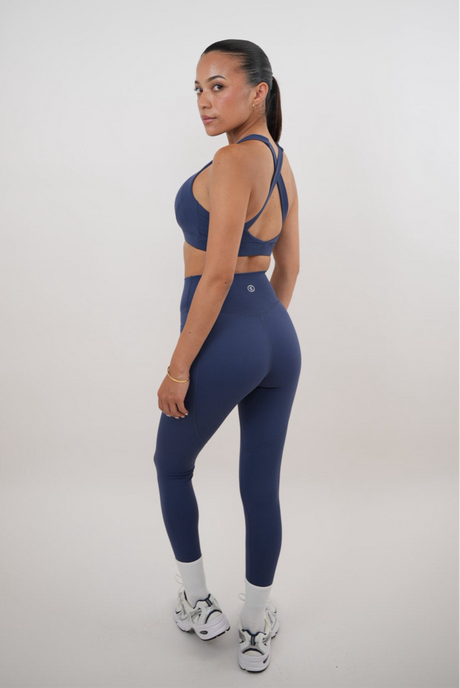 I Am Glowing Navy Blue Quick Dry Butter Legging