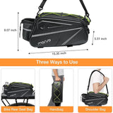 MOSISO Bike Rack Bag, Waterproof Bike Rear Rack Handbag Bicycle Trunk Bag, 14L EVA Mountain Bicycle Rear Seat Storage Saddle Pouch Cycling Luggage Pouch with Shoulder Strap, Lime Green