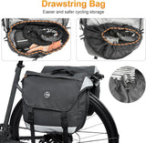 Bike Panniers, Waterproof Panniers Bike Bags for Rear Rack 25L-35L Expandable – Large Bicycle Saddle Bag with Reflective Strips, Double Panniers Storage Cargo Bag for Cycling Traveling Commuting