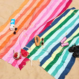 Dock & Bay Beach Towel - Quick Dry, Sand Free - Compact, Lightweight - 100% Recycled - Includes Bag - Tangerines & Greens - Set of 4 - Extra Large (200x90cm, 78x35)