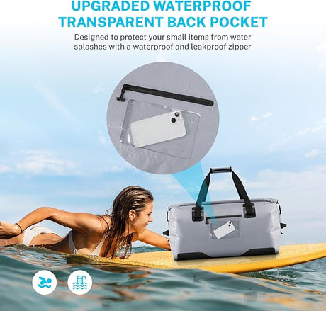 Gonex 40L 60L 80L Extra Large Waterproof Duffle Travel Dry Duffel Bag Heavy Duty Bag with Durable Straps & Handles for Kayaking Paddleboarding Boating Rafting Fishing