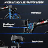 2 Seater Electric Bike for Adults,Mini Bike 500/750 Motor,28MPH,48V/15AH Removable Battery,25-30Miles 16" Fat Tire Commuter Ebike,Full Suspension Foldable Electric Bicycles for Adults Teens