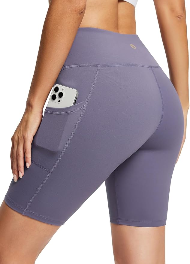 baleaf Women's 8"/ 5"/ 3" Biker Shorts High Waist Yoga Workout Gym Running Volleyball Spandex Shorts with Pockets
