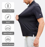 Esabel.C Jacquard Golf Shirts for Men Moisture Wicking Short Sleeve Performance Dry Fit Active Mens Polo Shirts